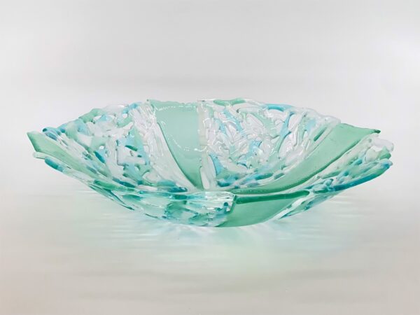 Fused glass art bowl