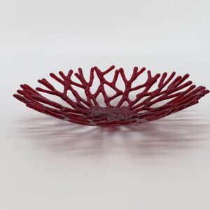 Red fused glass bowl by Glass Art by Betty