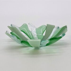 Green glass art bowl