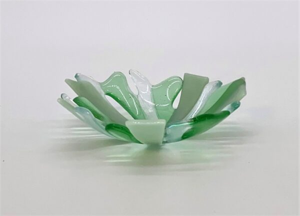 Green glass art bowl