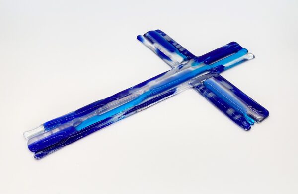 Fused glass cross by Glass Art by Betty